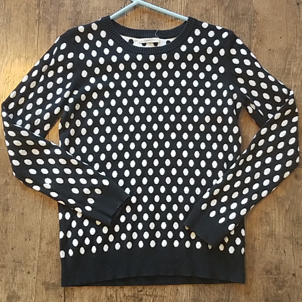 Black and White Polka Dot Sweater